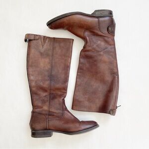 Arturo Chiang Brown Faux Leather Riding Boots